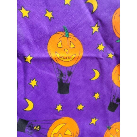 Halloween Jack O Lanterns Hot Air Balloon Fabric Scrap One Piece Is A Circle - Picture 3 of 5